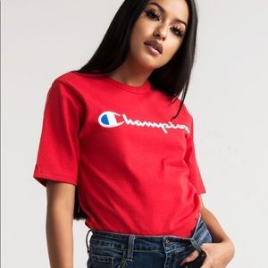 Red and blue Champion T- Shirt